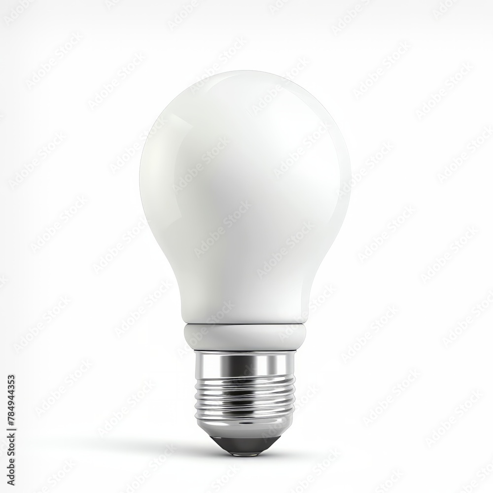 LED light bulb icon in 3D, energy-efficient, realistic, isolated on white background LED light bulb icon in 3D, energy-efficient, realistic, isolated on white background