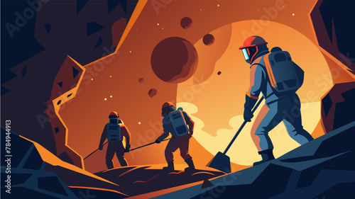As they descended deeper into the asteroid the miners encountered pockets of intense heat and pressure requiring advanced protective gear to