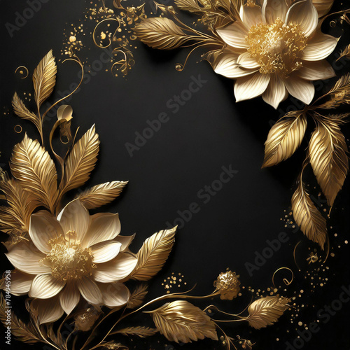 golden floral frame