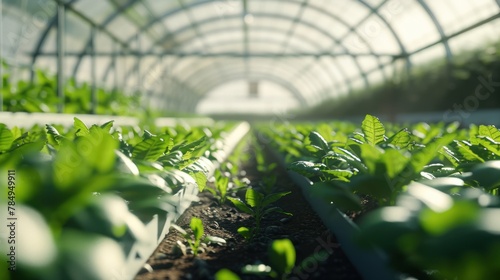 a greenhouse or indoor farm facility where genetically modified crops or plants are grown using advanced biotechnology  © CStock