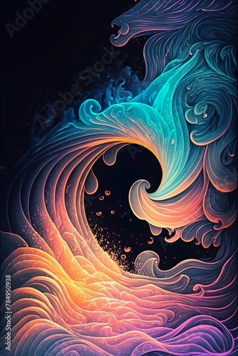 Abstract background, waves and circles © DreamsareLive