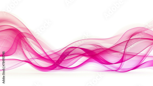 Smooth flowing wave lines in vibrant magenta hues  representing creativity and dynamism in digital communication and technology  isolated on a white background.