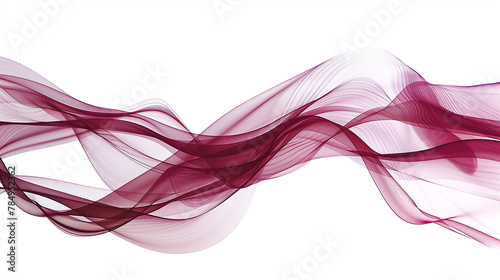Smooth flowing wave lines in rich maroon tones  representing dynamism and innovation in digital communication and technology  isolated on a white background.