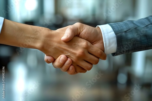 Professional Handshake Sealing the Deal. Concept Negotiation Skills, Business Etiquette, Successful Partnerships, Confidence Building, Deal Closing