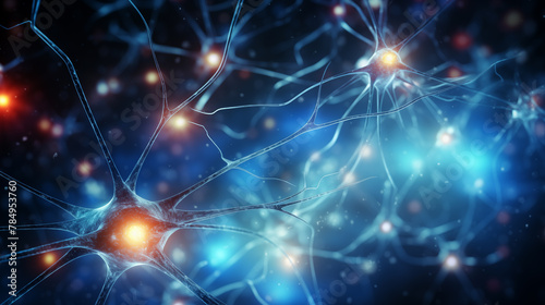 Neurons and nervous system. Medicine biology background. © Pakhnyushchyy