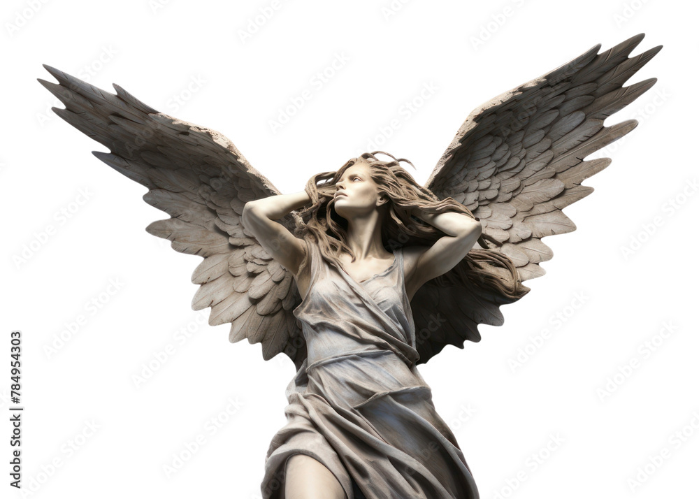 Fototapeta premium PNG Sculpture angel wing white background