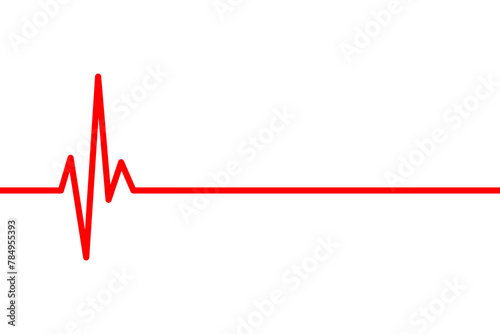 Red heartbeat line icon on white background © natrot