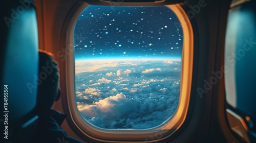 Space explorers share stories Earth seen through a spacecrafts window unity in the cosmos