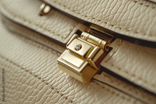 Close up details of fashionable leather bag