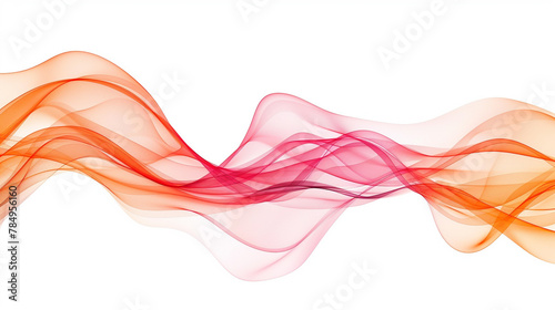 Dynamic wave lines with a gradient of fiery red, symbolizing passion and innovation in technology and science, isolated on a white background.