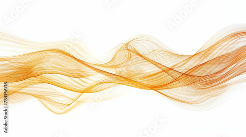Dynamic wave lines with a gradient of warm gold, symbolizing creativity and advancement in technology and science, isolated on a white background.