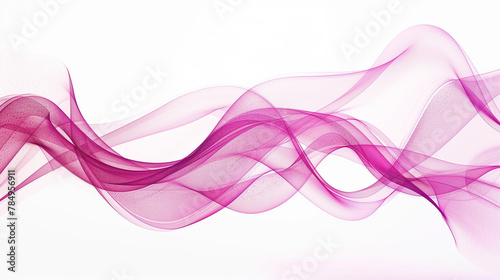 Dynamic wave lines with a gradient of deep pink  symbolizing creativity and innovation in technology and science  isolated on a white background.