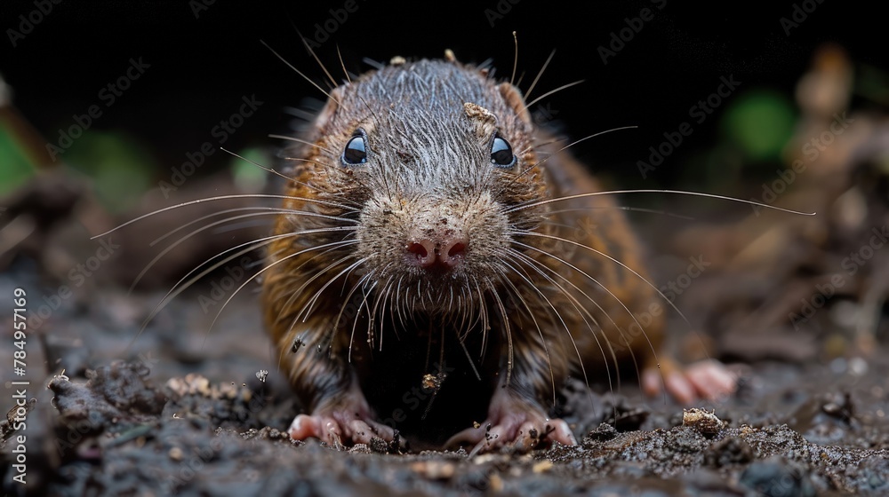Star-Nosed Mole Sniffing Curiously at the Surface, Its Unique Nose Tentacles Wriggling in the Air. Star-Nosed Mole Sniffing Curiously at the Surface, Its Unique Nose Tentacles Wriggling in the Air.