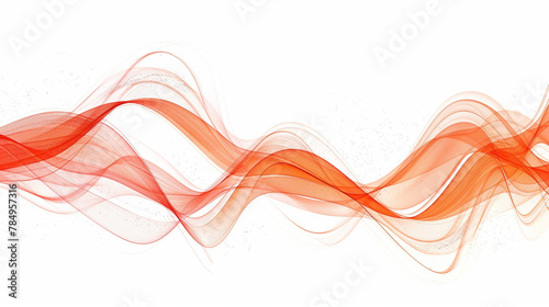 Dynamic wave lines with a gradient of fiery red-orange, symbolizing passion and innovation in digital communication and technology, isolated on a white background.