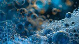 Bubble patterns, close-up, ground-level camera, macro ocean breath, serene depth 