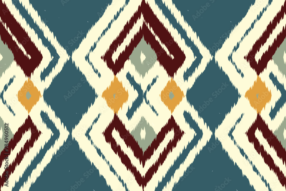 Ethnic abstract ikat art. Aztec ornament print. geometric ethnic pattern seamless  color oriental.  Design for background ,curtain, carpet, wallpaper, clothing, wrapping, Batik, vector illustration.