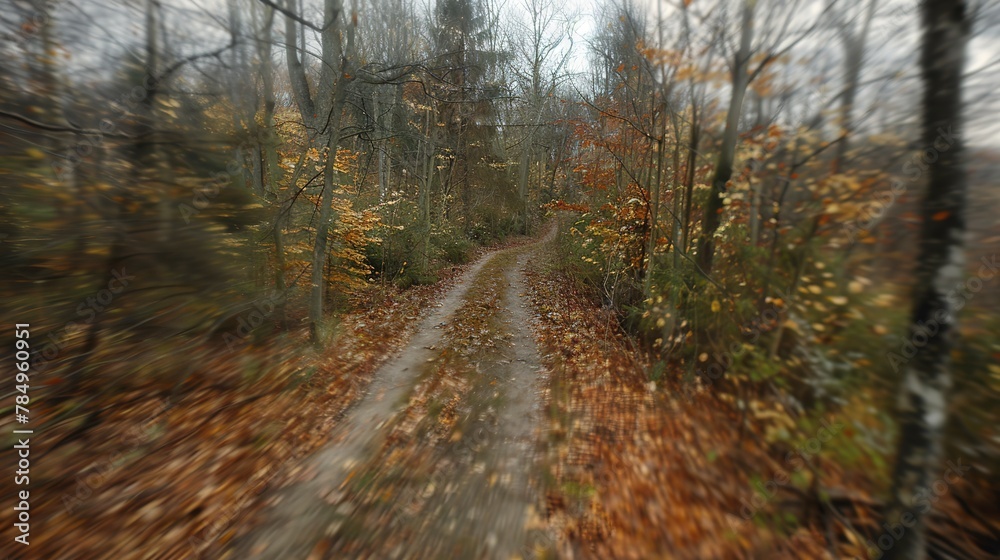 Fototapeta premium Forest Pathways: Narrow focus on pathways through the forest, leading the eye and abstracting the surrounding landscape.