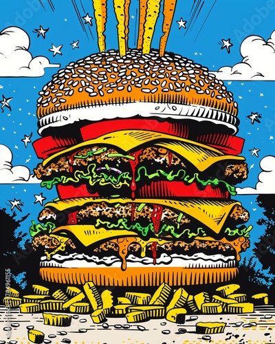 Discover the supernatural allure of fast food for spirits in our surreal depiction ,
