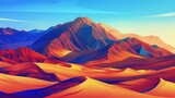 Sunset Symphony: Vibrant Desert Peaks
