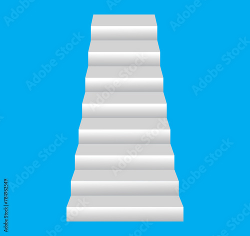 White staircase design. Stairs vector design.