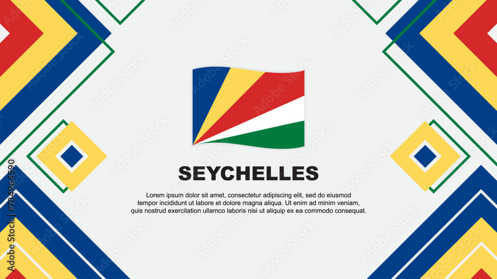 Seychelles Flag Abstract Background Design Template. Seychelles Independence Day Banner Wallpaper Vector Illustration. Seychelles Background