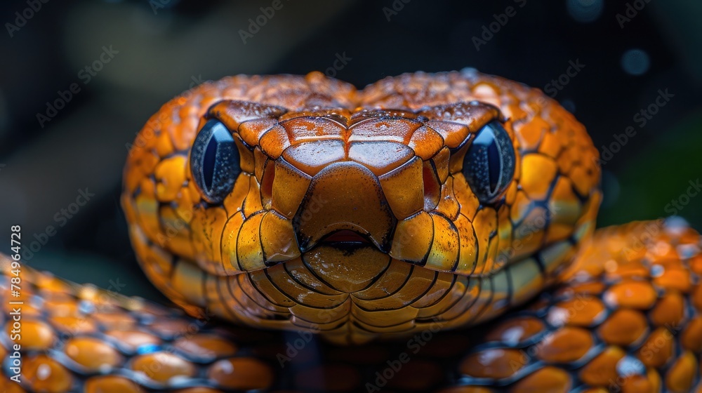 Philippine Cobra, Hood Expanded, Hunting Amidst Dense Rainforest Foliage. Philippine Cobra, Hood Expanded, Hunting Amidst Dense Rainforest Foliage.