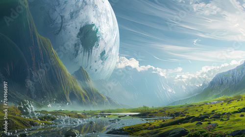 Capture the essence of the moral debate surrounding terraforming new worlds Use a low-angle perspective to showcase the grandeur photo