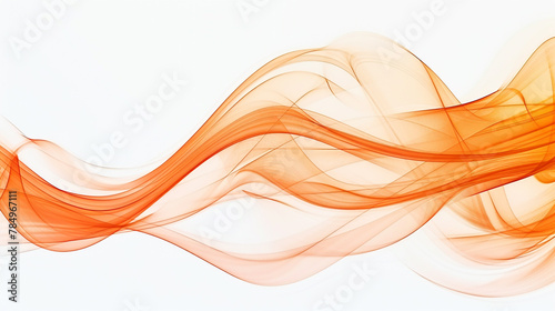 Smooth flowing wave lines in warm orange shades, representing creativity and innovation in technology and science, isolated on a white background.