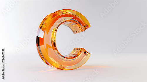 Orange alphabet C glass texture