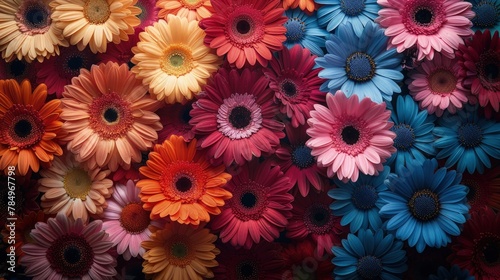 Floral Seamless Background. Gerbera Daisy Meadow Seamless Background.