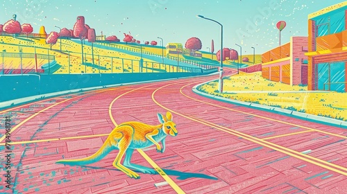 The boundless energy of kangaroos in a random  deserted racetrack  unexpected sprinters