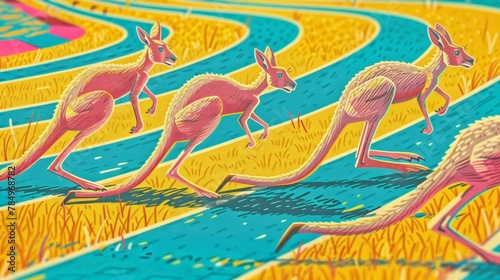 The boundless energy of kangaroos in a random, deserted racetrack, unexpected sprinters