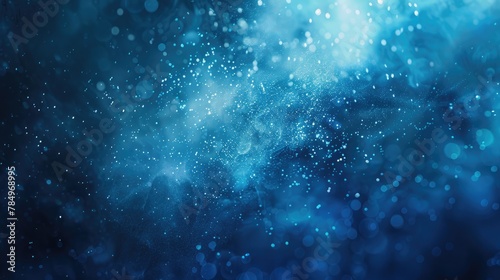 Refreshing blue background adorned with sparkling droplets of water, Ai Generated.