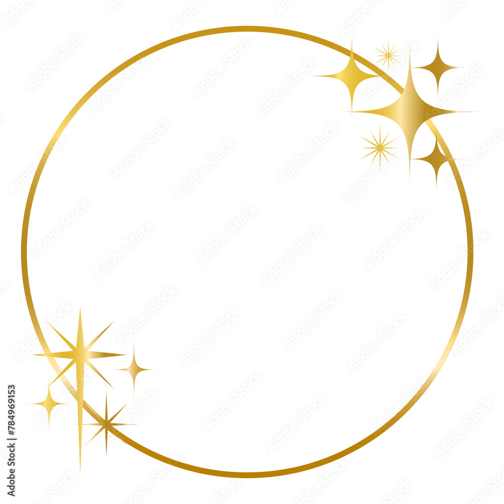 Obraz premium Golden Stardust frame twinkle frame decorating various festivals ornament isolated on white background transparent background png file ready to use