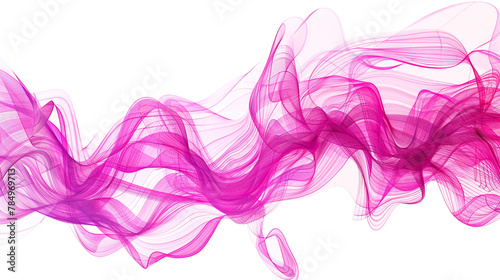 A vibrant abstract line art in radiant magenta, capturing the dynamic movement and energy of ocean waves, isolated on a white background.