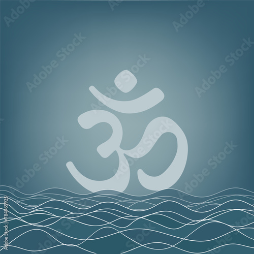Om or Aum Indian sacred sound. The symbol of the divine triad of Brahma, Vishnu and Shiva. The sign of the ancient mantra. Om symbol sign on white background.