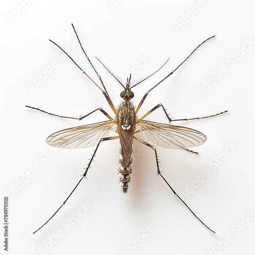 a Culex mosquito on white Background, 
