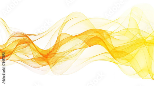 Spectrum gradient wave lines in vibrant yellow tones, signifying energy and innovation in technology and science, isolated on a white background.