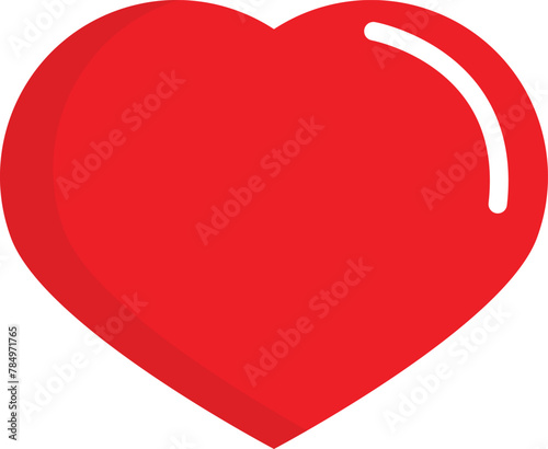 Heart, love, romance or valentine's day red vector icon for apps and websites.eps10