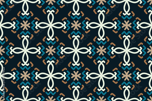 vintage seamless pattern with blue color