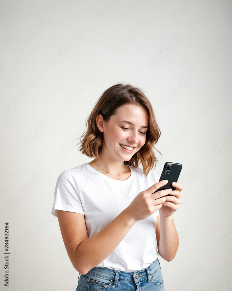 teenage woman texting on smartphone teenage woman texting on smartphone