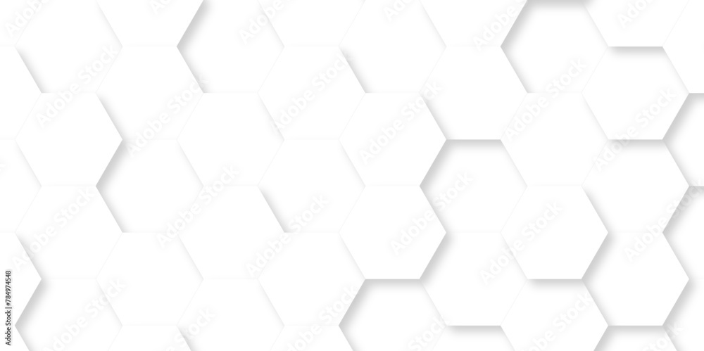 Abstract pattern with hexagonal white and gray technology line paper ...