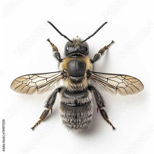 a Leafcutter Bee on white Background, photo