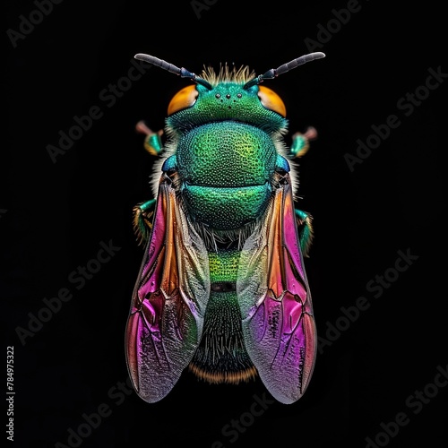a Orchid Bee on black Background, 