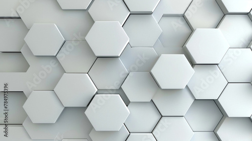 Hexagon pattern, white to gray, for clean technology visuals.