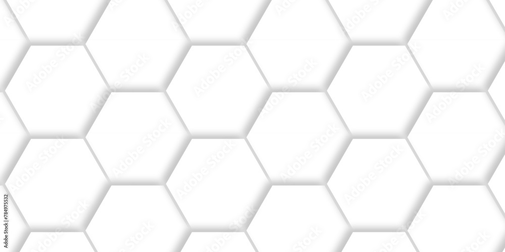 Seamless pattern with hexagon. White Hexagonal Background. Luxury honeycomb grid White Pattern. Vector Illustration. 3D Futuristic abstract honeycomb mosaic white background. geometric mesh cell text. Seamless pattern with hexagon. White Hexagonal Background. Luxury honeycomb grid White Pattern. Vector Illustration. 3D Futuristic abstract honeycomb mosaic white background. geometric mesh cell text.