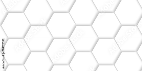 Seamless pattern with hexagon. White Hexagonal Background. Luxury honeycomb grid White Pattern. Vector Illustration. 3D Futuristic abstract honeycomb mosaic white background. geometric mesh cell text.