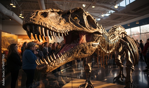 Dinosaur Skeleton Displayed in Museum
