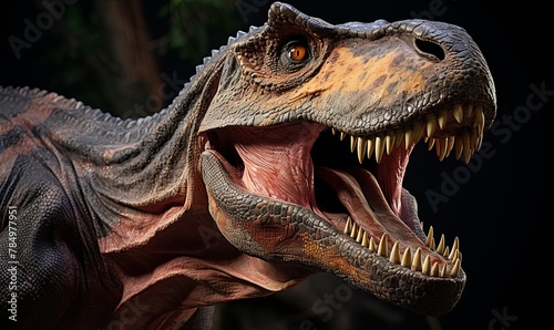 Close Up of Dinosaur With Mouth Open