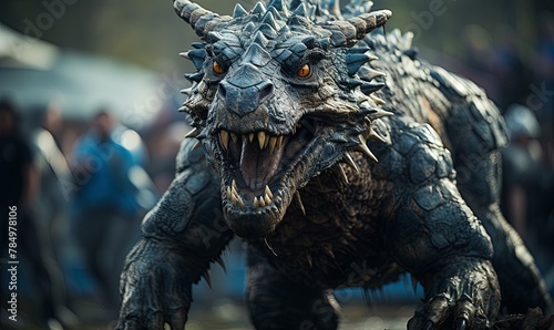 Close Up of Godzilla in a Movie
